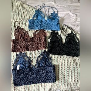 Free People black lace bralette